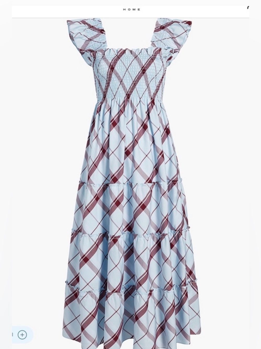 Hill House Light Blue & Burgundy Plaid Maxi Dress - Picture 1 of 3